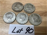 5- Kennedy Half Dollars