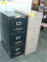 TWO 3-DRAWER METAL FILE CABINETS