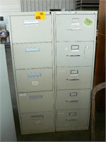 TWO 5-DRAWER METAL FILE CABINETS (ONE IS