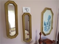 3 Pc. Wall Hanging including 2 Elongated Mirrors