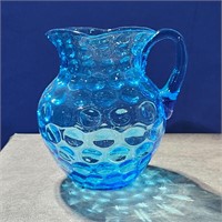 Blue polka dot pitcher