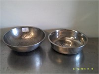 Lot of 2 Stainless Mixing Bowls