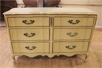 Vintage 6 drawer French Provincial dresser