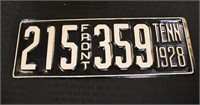 1928 front TN license plate