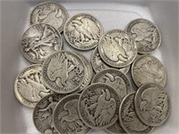 $10 in Silver Walking Liberty Halves