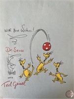 Dr. Seuss double signed print. GFA authenticated