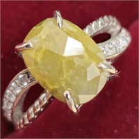 $6845 10K  Yellowish Green Diamond (2.80Ct, I3) 12