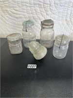 Canning Jars w/Lids, 1 Insulator