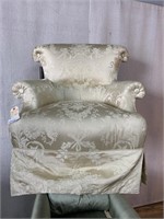 White Silk Arm Chair Very Clean