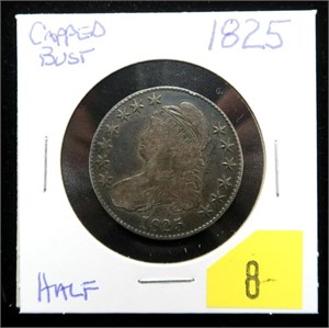 1825 Capped Bust half dollar, lettered edge