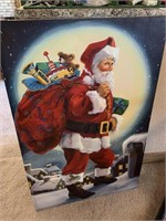 VERY NICE LARGE PAINTED SANTA PICTURE