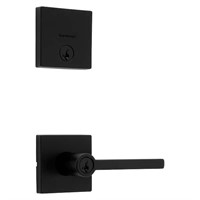 Kwikset Halifax Matte Black Entry Door Lever with