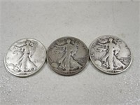 1936, 1942, & 1942-S Walking Liberty Half Dollars
