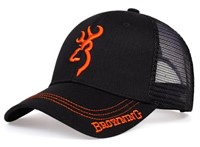 Black & Orange Browning Buck Deer Logo Cap
