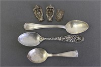 Three Sterling Spoons & Handle Ends