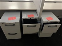 lot of (3) 2 drawer metal filing cabinets