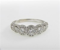 Zeghani 14K White Gold Diamond Band Ring