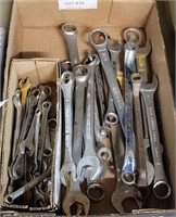 BOX OF VARIOUS SIZE WRENCHES