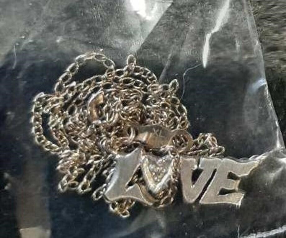 14K chain love necklace