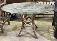 (JL) Round Rattan Table with Glass Top Diameter