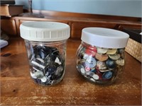 Jars of buttons.  Vintage.