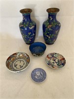 (2) Vases and Assorted Decorative China