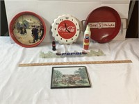 2 SERVING TRAYS  COCA-COLA  AND PEPSI COLLECTIBLES