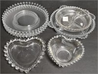Lot Glass Plates Serving Dishes Divided