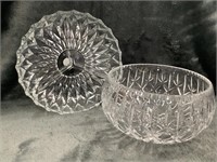 Very Heavy Lead Crystal Bowl and Relish Tray