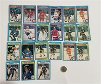 18 cartes de hockey vintagea OPC 1979-80