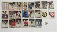 22 cartes de hockey vintages des années 70