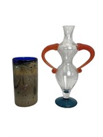 2 Art Glass Vases Kosta Boda