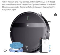 Robot Vacuum and Mop Combo, WiFi/App/Alexa,