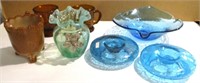 Group of Colored & Crackle Glassware
