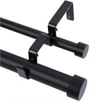 $45  Black Double Curtain Rods 72 to 144 Inch,1'