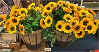 2 Faux Sunflower Arrangments