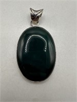 LARGE STERLING SILVER CABOCHON PENDANT