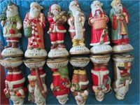 12 Christmas Santa Figurines 5" T