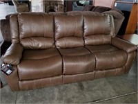 Simmons brown double recliner sofa