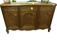 Louis XV style oak sideboard with Rocaille carved