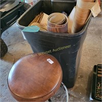 Stool and Trash Can