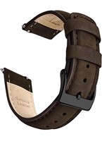 20mm Leather Watch Band Espresso Brown