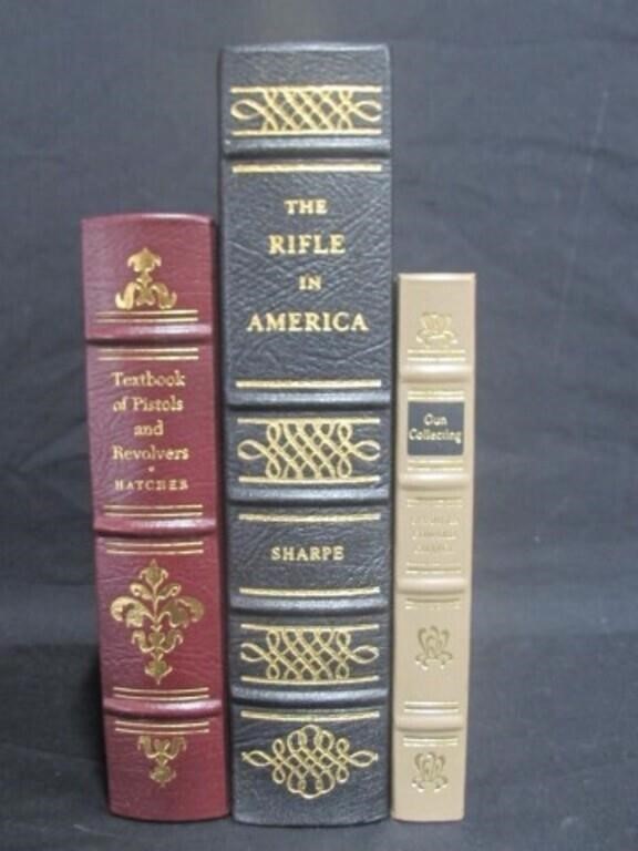 LOT OF 3 LEATHER BOUND NEW GUN BOOKS