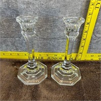 Pair of Crystal Candlestick Holders