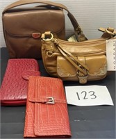 New purse lot; genuine leather and more