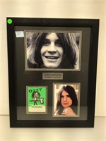 Ozzy Osbourne frames backstage pass w/letter of