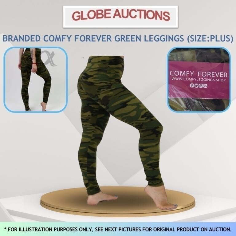 BRANDED COMFY FOREVER GREEN LEGGINGS (SIZE:PLUS)
