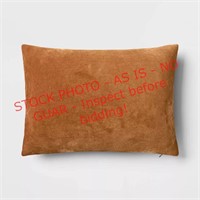 washed cotton velvet throw pillow