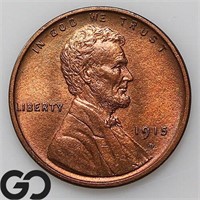 1915-D Lincoln Wheat Cent, Gem BU RB Bid: 550