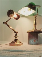 Brass Bodied Bankers Lamps